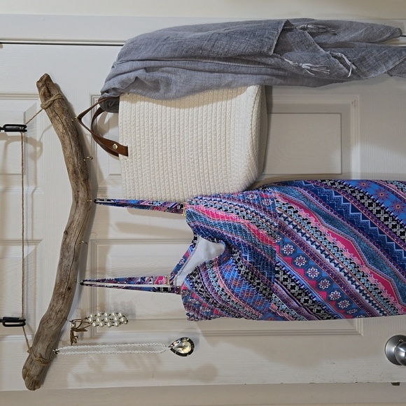 Swim Suits For All-top only,S20, cup support,pink,blue, zigzag & black. - Picture 1 of 9